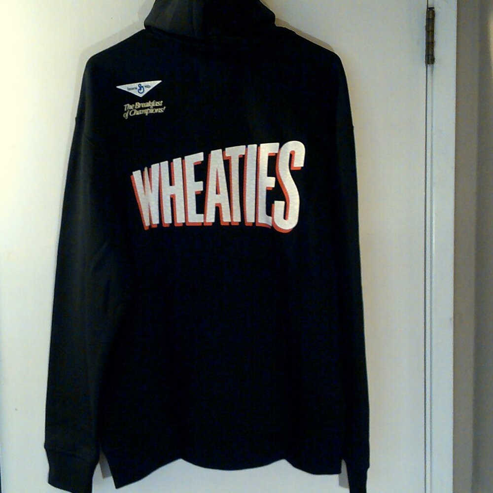NEW AIR JORDAN "MVP Crackle Wheaties Hoodie" MEN'S BLACK T-SHIRT XL DV7576-010